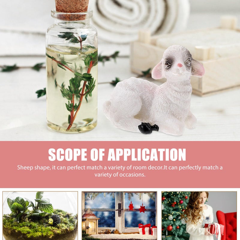 YARNOW Simulated Sheep Ornament Miniature Resin Figurines 4Pcs for Micro Landscape Fairy Garden Decor Terrarium Crafts Home Decoration Random Style - Image 5